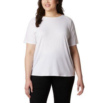 Columbia T-Shirt Dames, Essential Elements Short Sleeve Plus Size Wit, 27ODBUWPE